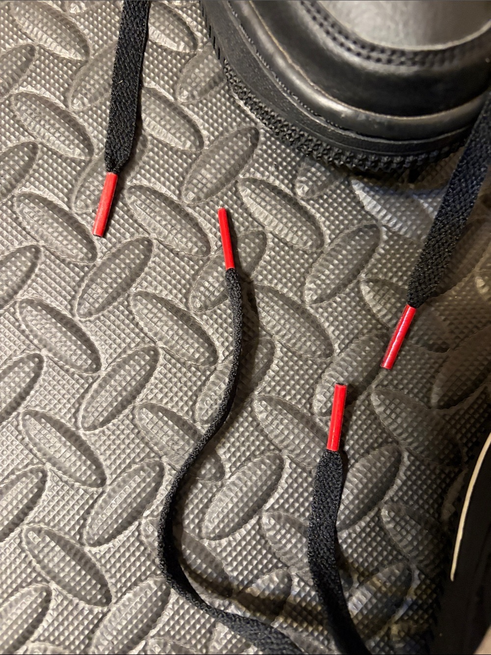 Nike Air Force 1 Low Kids Black Sneakers with White Swoosh and Red Interior - Picture 10 of 13